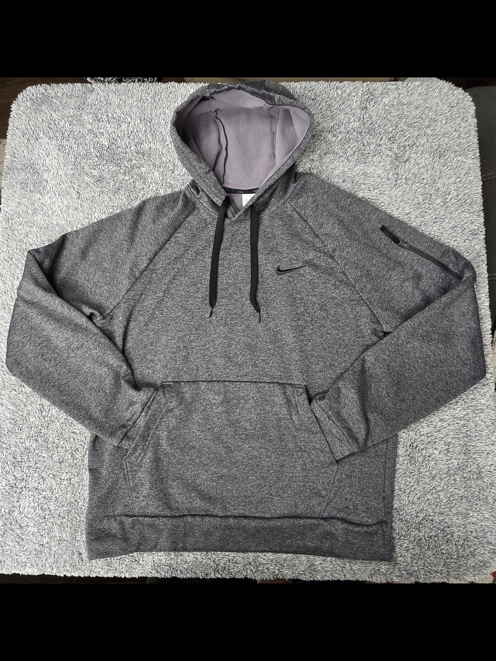 Nike Therma-FIT Pullover Hoodie Gray Heather Men's Medium Athletic Sweatshirt